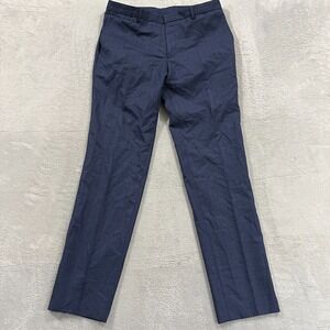 Hugo Boss‎ Pants Mens 34x34 Trousers Blue Slim Fit Check Made in Italy Academia